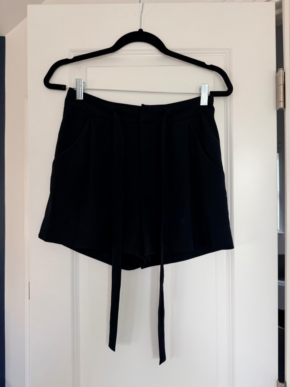 Habitual Black High-Waist Tie-Front Shorts